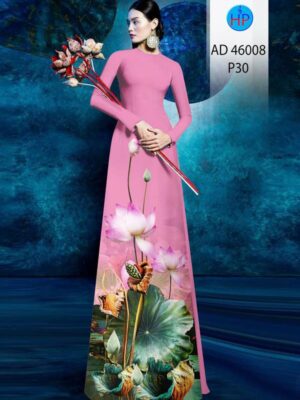 Vải Áo Dài Hoa Sen AD 46008