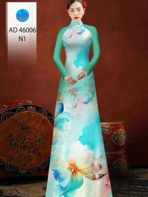 Vải Áo Dài Hoa In 3D AD 46006