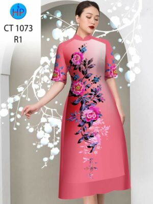 Vải Áo Dài Hoa In 3D AD CT1073
