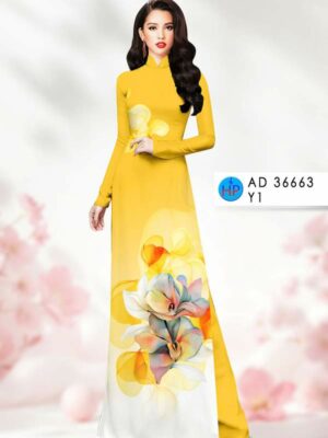 Vải Áo Dài Hoa In 3D AD 36663