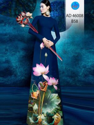 Vải Áo Dài Hoa Sen AD 46008