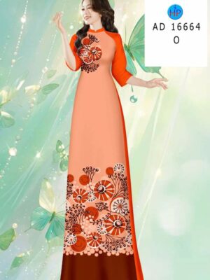 Vải Áo Dài Hoa In 3D AD 16664