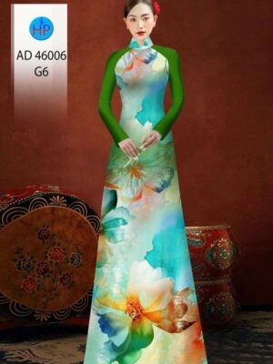 Vải Áo Dài Hoa In 3D AD 46006