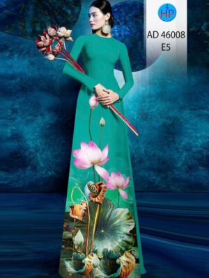 Vải Áo Dài Hoa Sen AD 46008