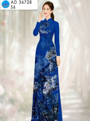 Vải Áo Dài Hoa In 3D AD 36728