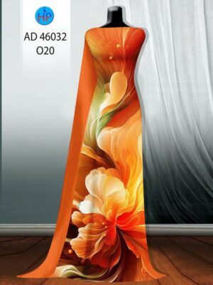 Vải Áo Dài Hoa In 3D AD 46032