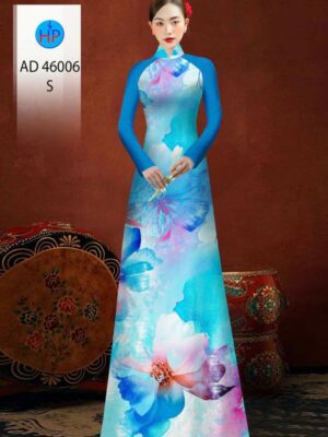 Vải Áo Dài Hoa In 3D AD 46006
