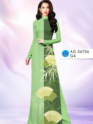 Vải Áo Dài Hoa In 3D AD 36706