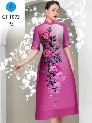 Vải Áo Dài Hoa In 3D AD CT1073