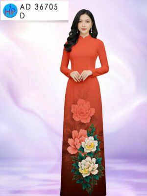 Vải Áo Dài Hoa In 3D AD 36705