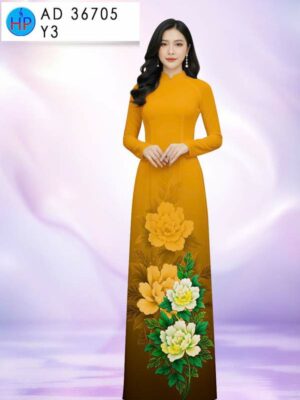 Vải Áo Dài Hoa In 3D AD 36705