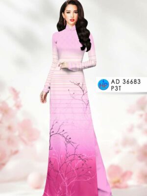 Vải Áo Dài Hoa in 3D AD 36683