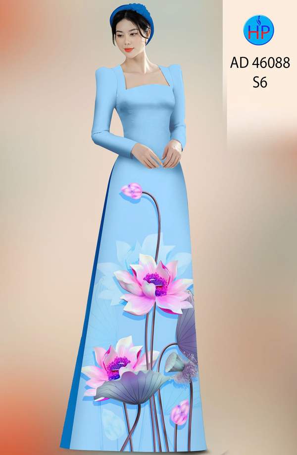 Vải Áo Dài Hoa Sen AD 46088