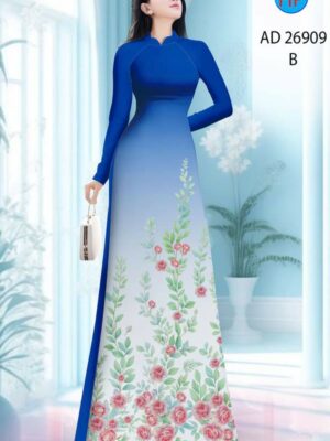 Vải Áo Dài Hoa Hồng AD 26909