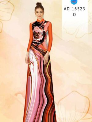 Vải Áo Dài Hoa Hồng AD 16523