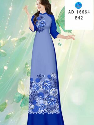 Vải Áo Dài Hoa In 3D AD 16664