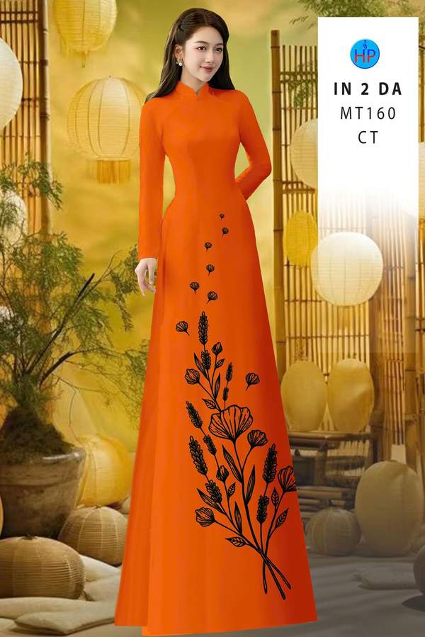 Vải Áo Dài Hoa In 3D AD MT160