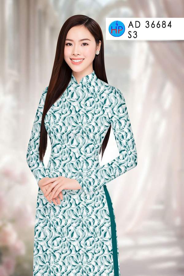 Vải Áo Dài Hoa In 3D AD 36684