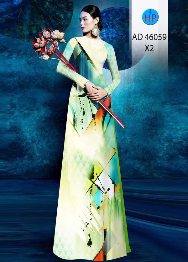Vải Áo Dài Hoa Văn AD 46059