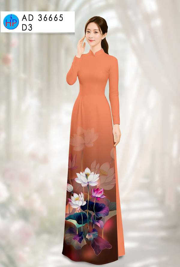 Vải Áo Dài Hoa Sen AD 36665