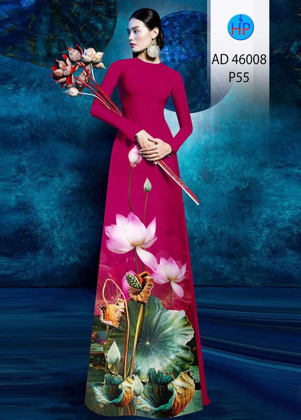 Vải Áo Dài Hoa Sen AD 46008