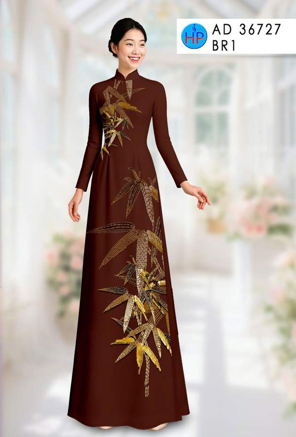 Vải Áo Dài Hoa In 3D AD 36727