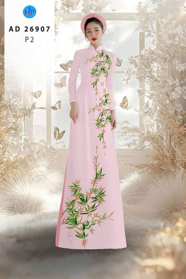 Vải Áo Dài Hoa In 3D AD 26907
