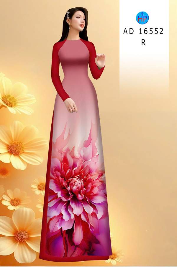 Vải Áo Dài Hoa In 3D AD 16552