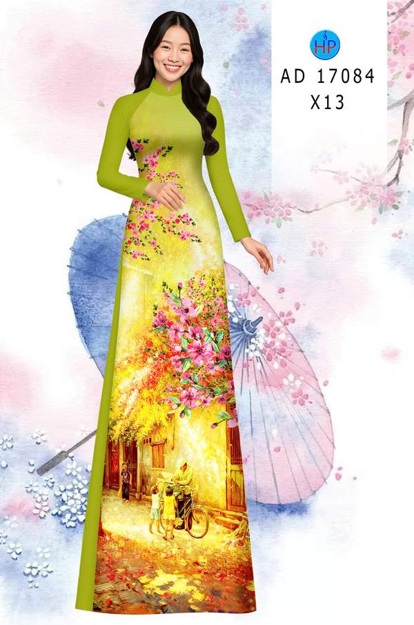 Vải Áo Dài Phong Cảnh AD 17084-1