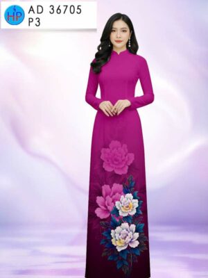 Vải Áo Dài Hoa In 3D AD 36705