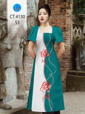 Vải Áo Dài Hoa Hồng AD CT4130