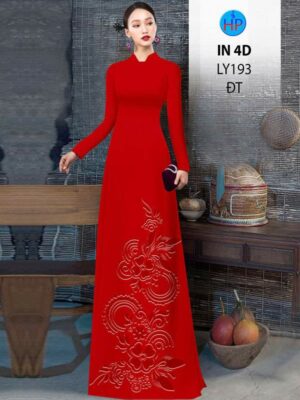 Vải Áo Dài Hoa In Chìm 4D AD LY193