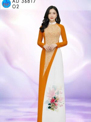 Vải Áo Dài Hoa In 3D AD 36817