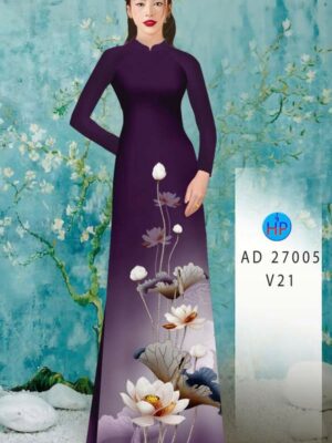 Vải Áo Dài Hoa Sen AD 27005
