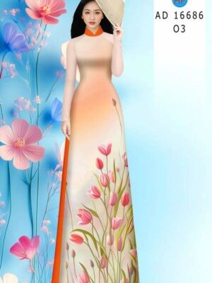 Vải Áo Dài Hoa Ly AD 16686