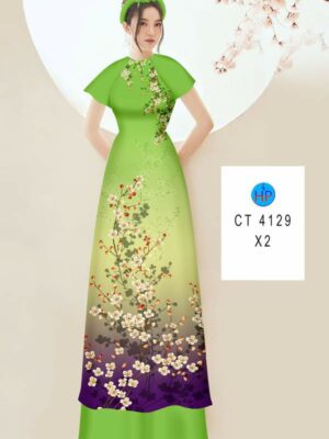 Vải Áo Dài Hoa In 3D AD CT4129