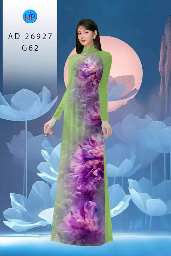 Vải Áo Dài Hoa In 3D AD 26927