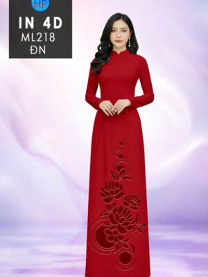 Vải Áo Dài Hoa In 4D AD ML218
