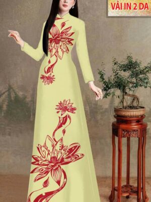 Vải Áo Dài Hoa In 4D AD MT186