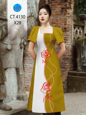 Vải Áo Dài Hoa Hồng AD CT4130