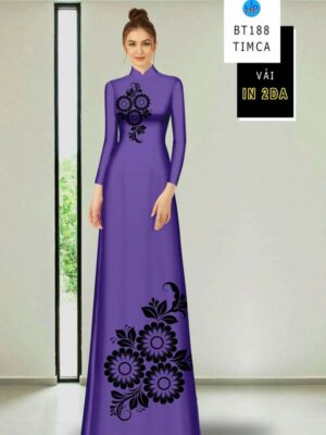 Vải Áo Dài Hoa In 4D AD BT188