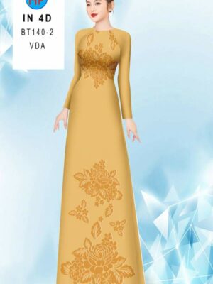 Vải Áo Dài Hoa In 4D AD BT140-2