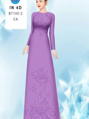 Vải Áo Dài Hoa In 4D AD BT140-2
