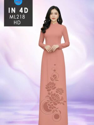 Vải Áo Dài Hoa In 4D AD ML218