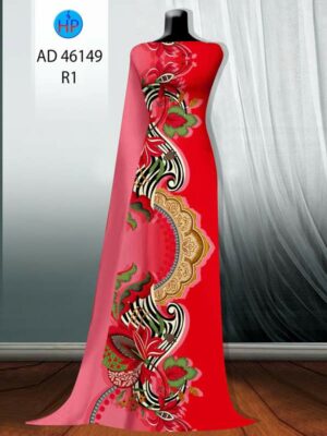 Vải Áo Dài Hoa In 3D AD 46194