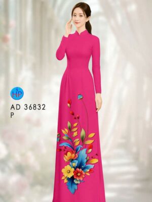 Vải Áo Dài Hoa In 3D AD 36832