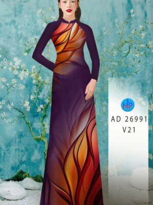 Vải Áo Dài Hoa In 3D AD 26991