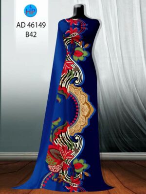 Vải Áo Dài Hoa In 3D AD 46194
