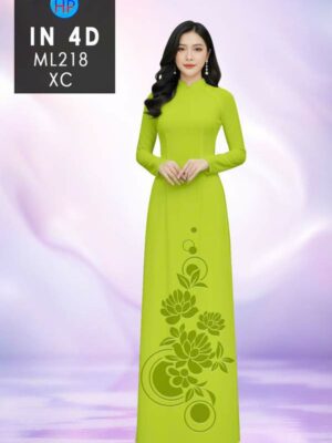 Vải Áo Dài Hoa In 4D AD ML218