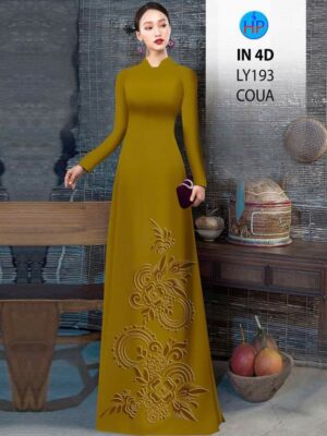 Vải Áo Dài Hoa In Chìm 4D AD LY193